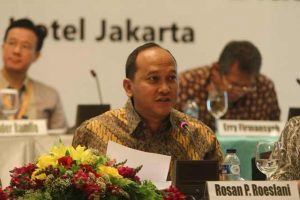 Rosan Perkasa Roeslani dalam RUPSLB BRAU di Jakarta 7 Maret 2013.