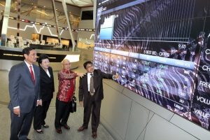 Pimpinan Grup TOBA saat penawaran saham perdana (IPO) di Bursa Efek Indonesia, 6 Juli 2012. 