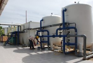 Fasilitas Water Treatment Plant (WTP) T-300 di tambang PT Adaro Indonesia. 