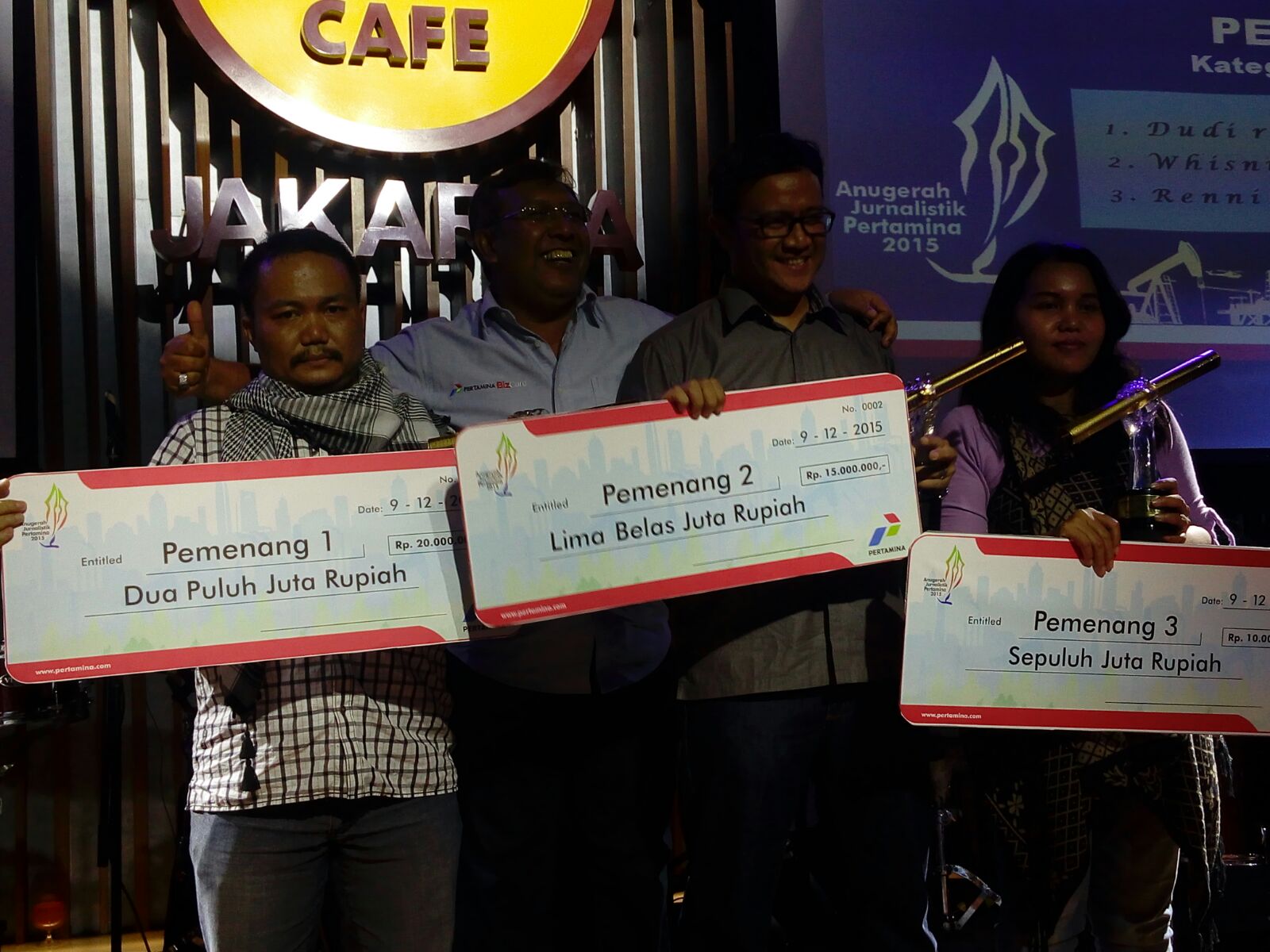 Wartawan Dunia Energi Raih Juara Pertama Anugerah Jurnalistik Pertamina 2015