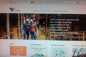 Pendapatan Naik 32%, Vale Masih  Merugi US$6,15 Juta di Kuartal I