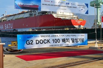 Konstruksi Capai 62,5%, Pertamina Lepas Perdana Kapal FSRU Jawa-1