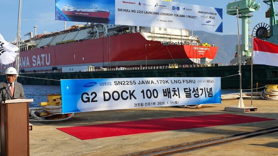 Konstruksi Capai 62,5%, Pertamina Lepas Perdana Kapal FSRU Jawa-1