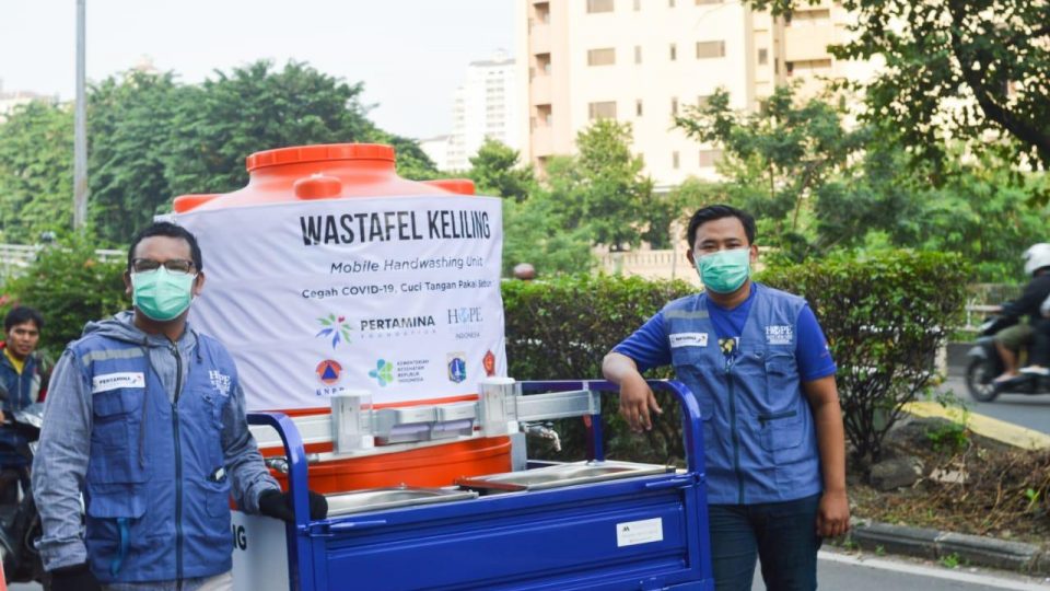 Cegah Penyebaran Corona, Pertamina Foundation Gandeng HOPE Worldwide Sediakan Wastafel Keliling