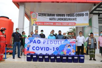 Perta Arun Gas Serahkan Bahan Baku Disinfektan untuk Penanganan Covid-19