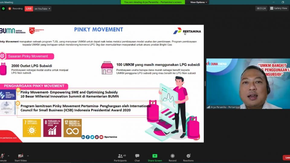 Pinky Movement Pertamina Salurkan Rp 44,4 Miliar untuk UMKM dan Otlet LPG