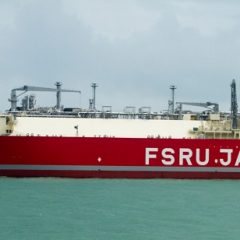 Java Satu FSRU Ship Leaning at Patimban Port, Subang
