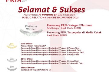 Pertamina EP Raih Platinum PR Indonesia Awards 2021