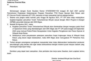 Audit Lingkungan WK Chevron di Blok Rokan Dipertanyakan