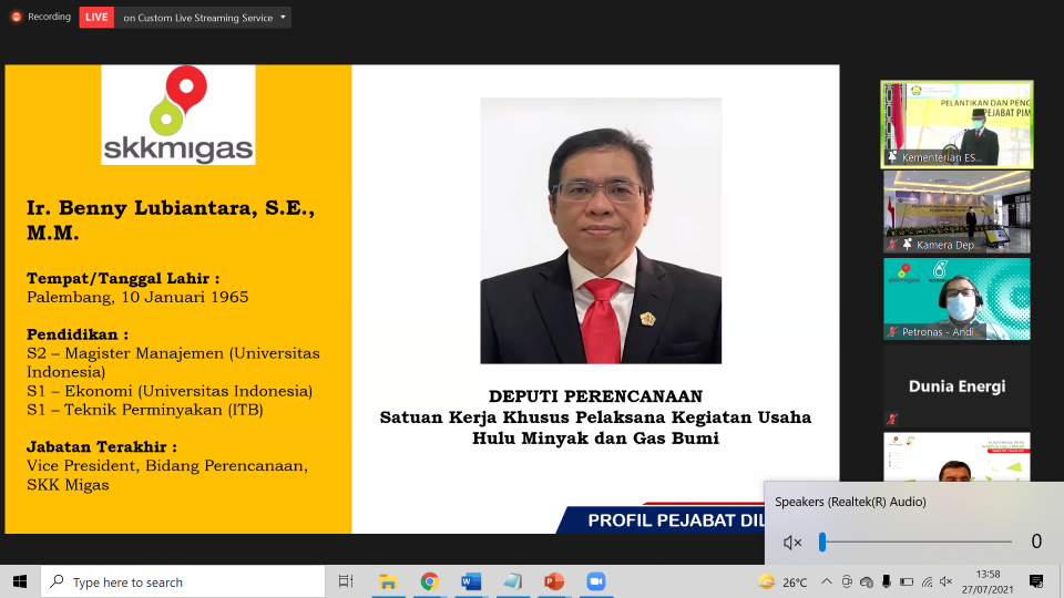 Benny Lubiantara Isi Kursi Deputi Perencanaan SKK Migas