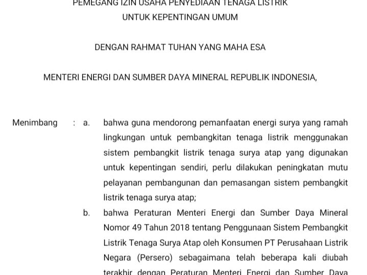 Ini Draf Permen ESDM yang Mewajibkan PLN Beli Listrik PLTS Atap 100%