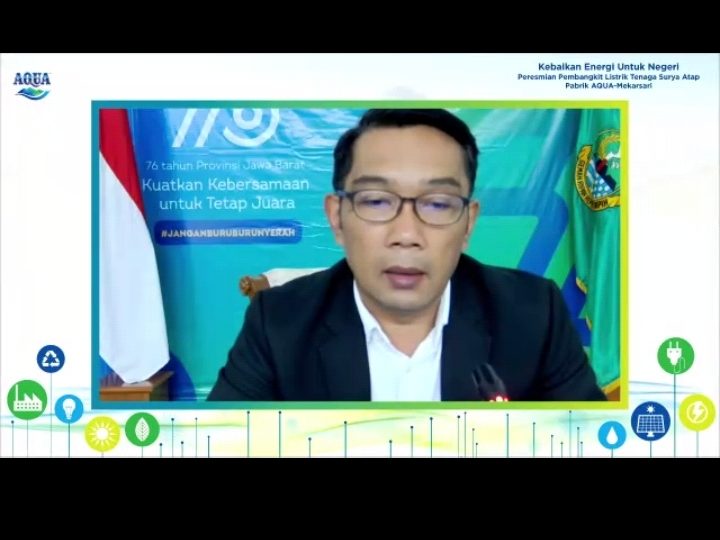 PLTS Atap Danone-Aqua Beroperasi, Pemprov Jawa Barat Targetkan  Proporsi EBT 20,1%