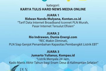 Wartawan Dunia Energi Raih Juara Kedua PLN Journalist Award