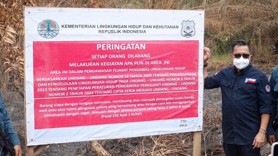 Tangani Karhutla, Lahan Sawit PT SA Perusahaan Singapura Disegel Dirjen Gakkum KLHK