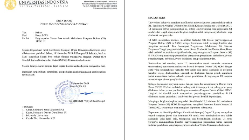 Kasus Gelar Doktoral Bahlil, UI Minta Maaf dan Komitmen Perbaiki Tata Kelola Program Doktor