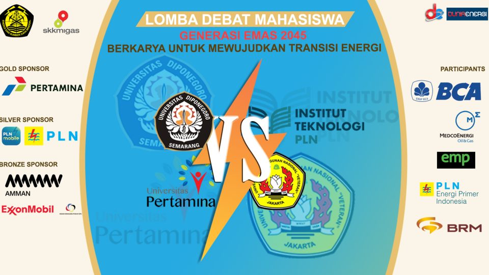 Duel Panas Babak Semifinal Debat Mahasiswa Dunia Energi 2025, Universitas Diponegoro Bertemu IT PLN dan UPN Veteran Jakarta Tantang Universitas Pertamina