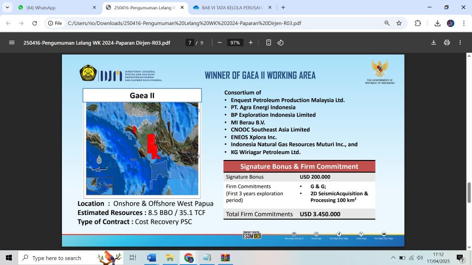 Ini Konsorsium “Gemuk” Pengelola Cadangan Gas Lebih Dari 100an TCF di Papua, Ada BP dan CNOOC