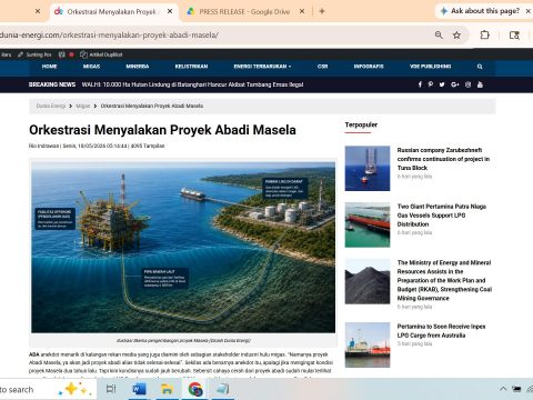 Artikel Dunia Energi tentang Proyek Abadi Masela Juara Kompetisi Karya Tulis IPA Convex 2026
